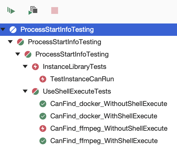 Tests show that with UseShellExecute false, ffmpeg cannot be found