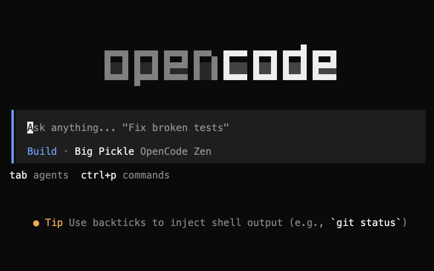 OpenCode interface