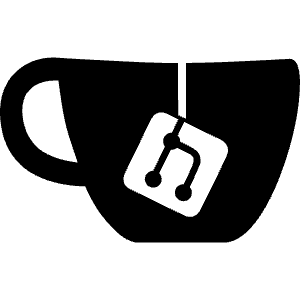 The Gitea icon is a cub of tea with a teabag label draped over the side, which has a representation of a git branch on it. It's a square tag that contains a line entering from one side that forks. It splits at a small round node, and each new line terminates with a small round node. One line continues straight, the other leaves perpendicular to the first, and curves 90 degrees to become parallel with the first.