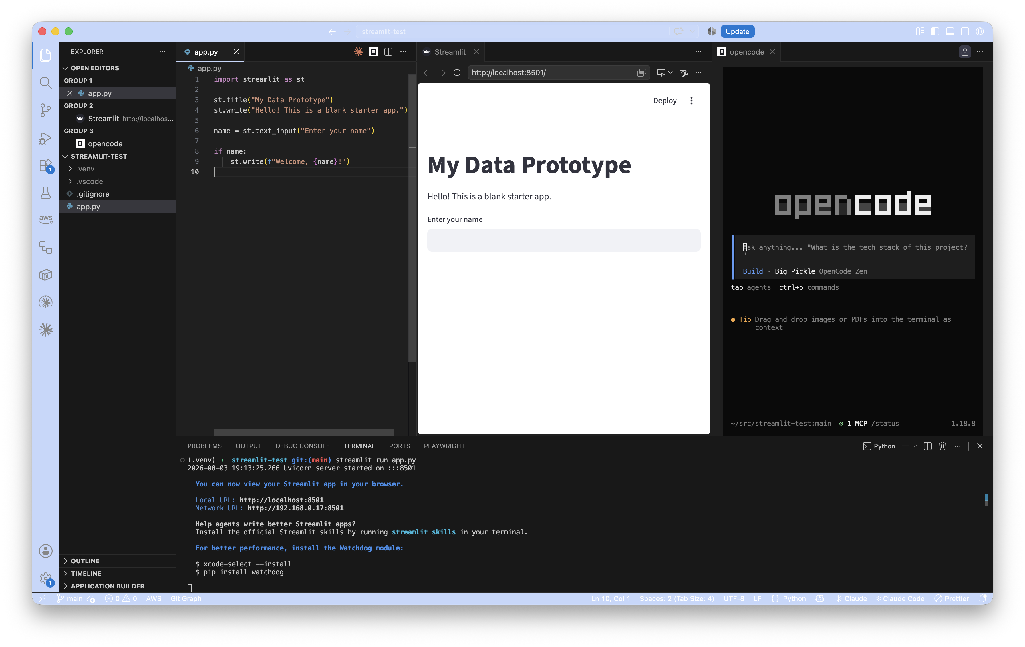Application running